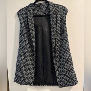 Vintage French Patterned Sleeveless Jacket